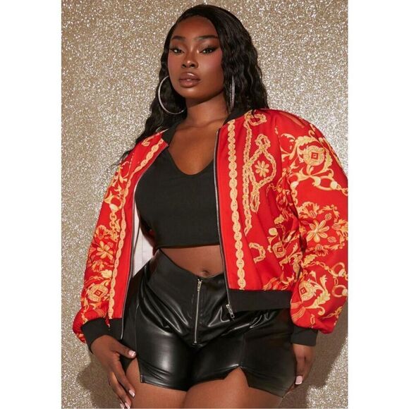 Rope Patterned Grecian Graphic Jacket - Picture 1 of 9
